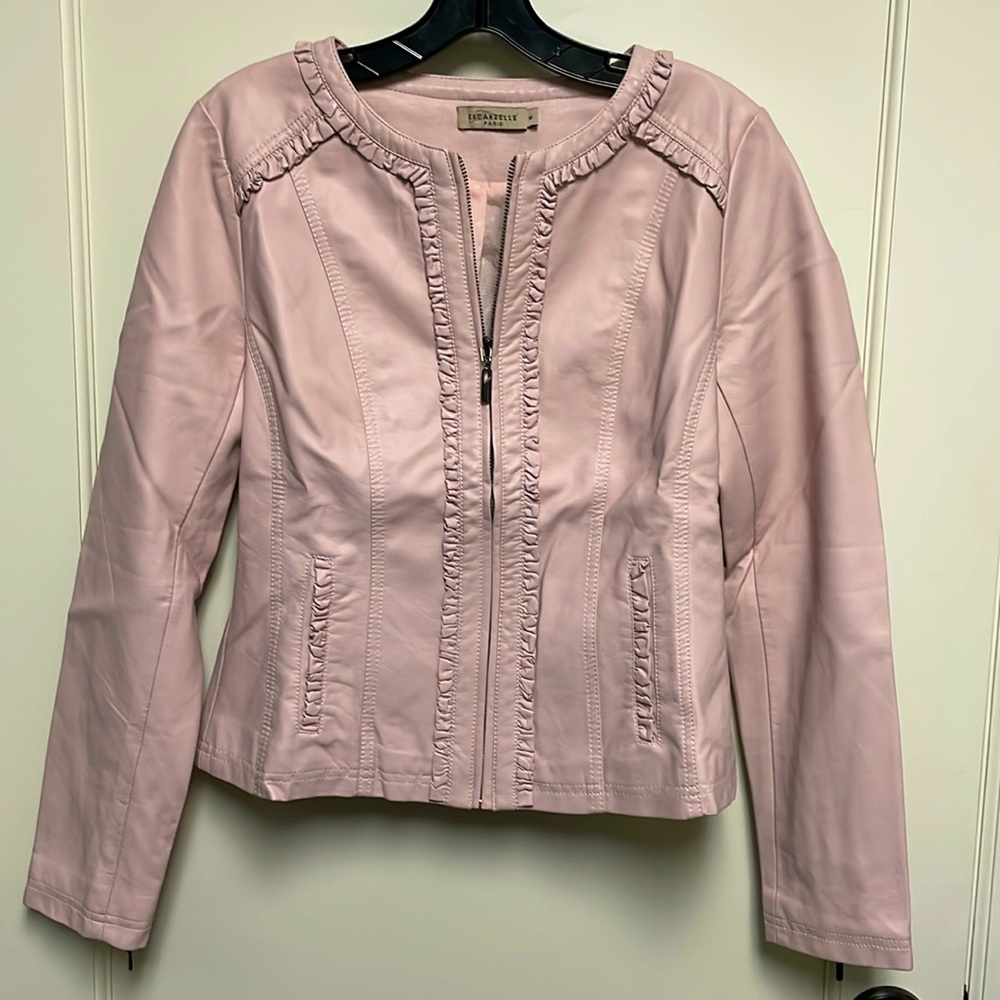 Pink Faux Leather Jacket